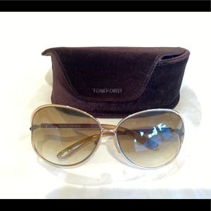 Authentic Tom Ford aviator sunglasses with case.
